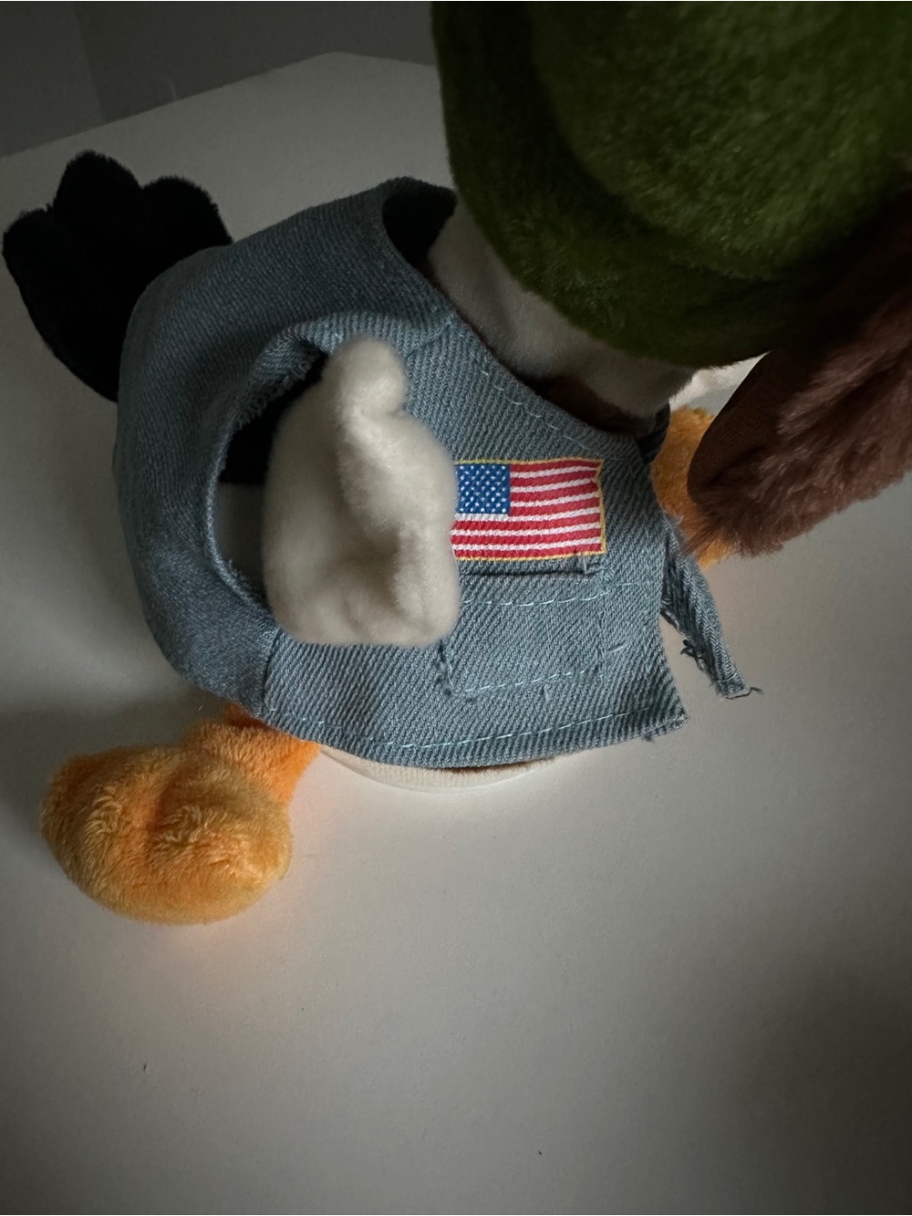 Gemmy Duck Mania Animated Singing Plush Mallard Duck Denim Vest USA Flag Camo 🦆 - Picture 13 of 16